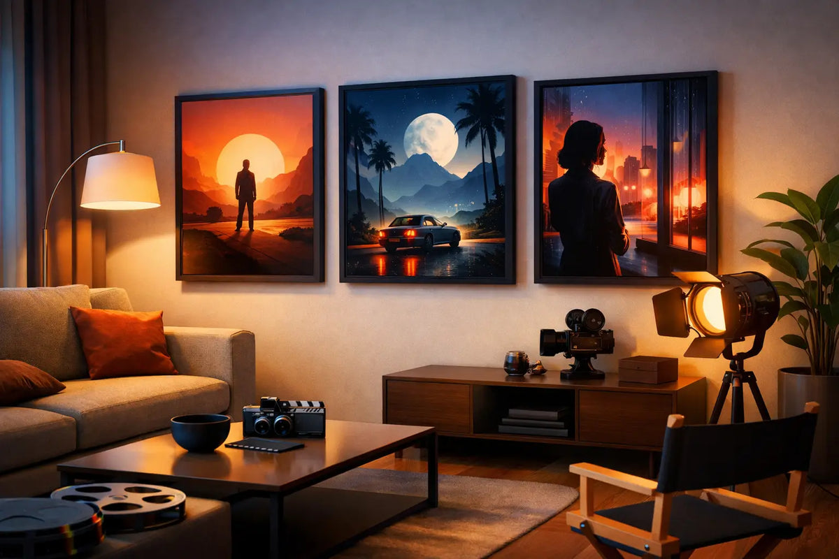 Cinematische kunstprints voor de woonkamer