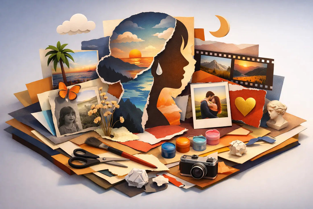 Mixed media collages met emotionele diepte