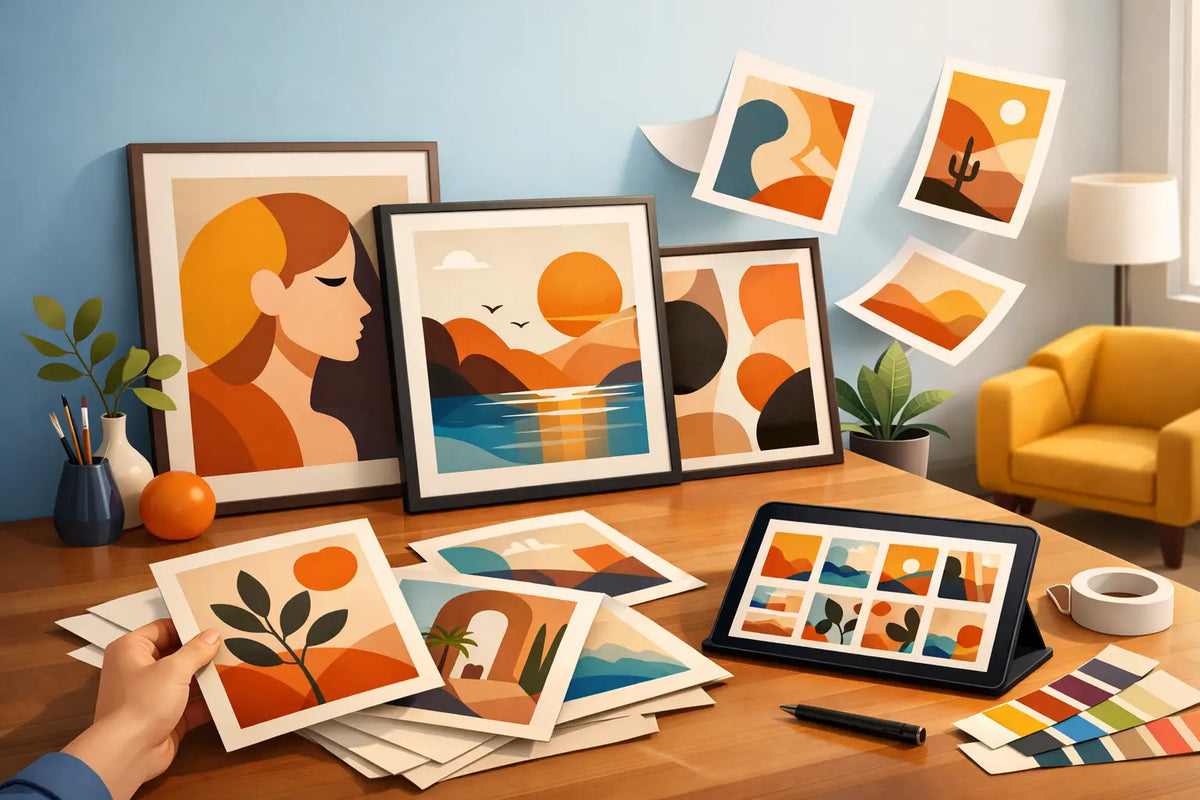 Artistieke posters voor interieur kiezen