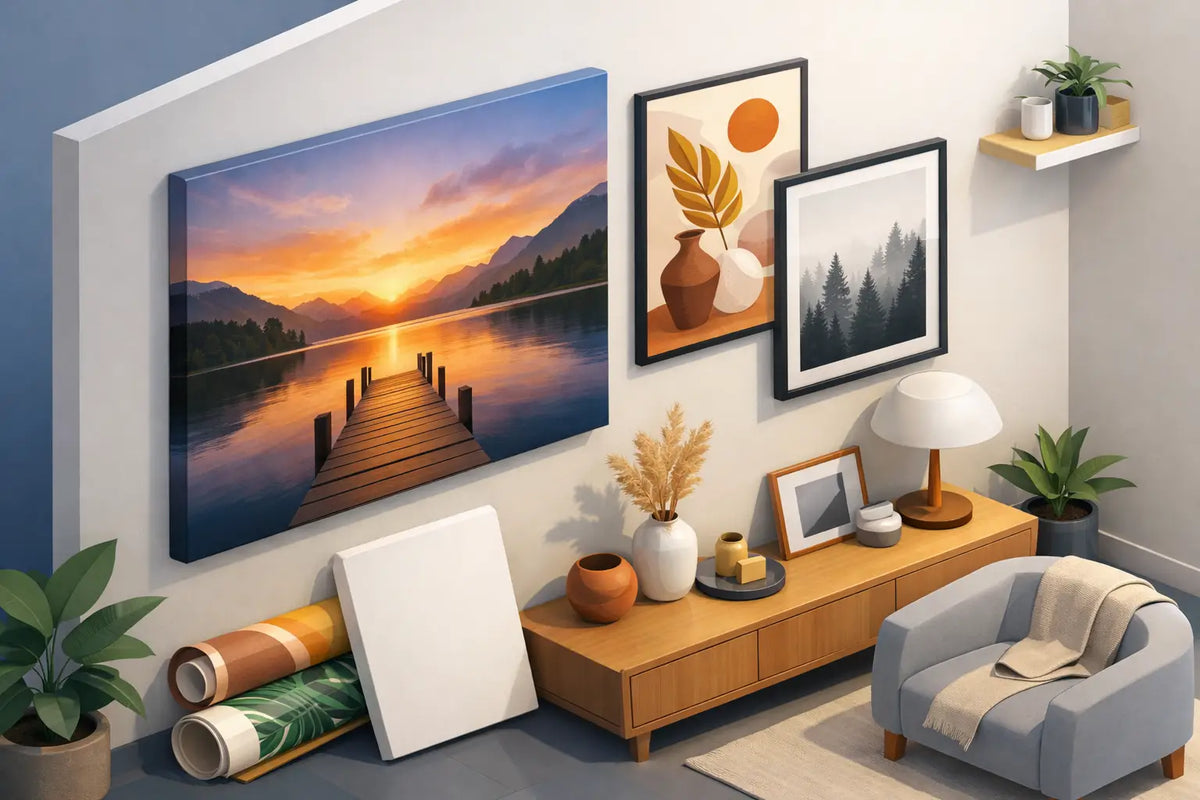 Hoe combineer je canvas en posters stijlvol?